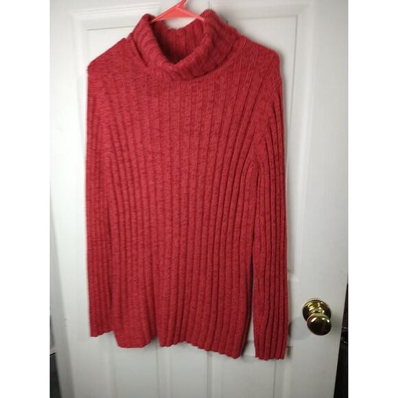 $ Sonoma Woman XL Sweater Turtleneck Tunic Pink Heathered Long Sleeve - Picture 1 of 11